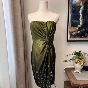 Jump Apparel Strapless Olive Green Dress – Tagged Size 7/8 Fits Like Medium